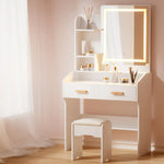 Artiss Dressing Table Set Stool Led White Doria - Furniture > Bedroom