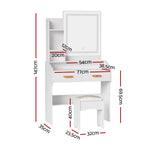 Artiss Dressing Table Set Stool Led White Doria - Furniture > Bedroom