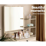 Artiss Dressing Table Stool Set 4 Drawers Oak - Furniture > Bedroom