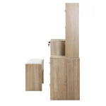Artiss Dressing Table Stool Set 4 Drawers Oak - Furniture > Bedroom