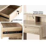 Artiss Dressing Table Stool Set 4 Drawers Oak - Furniture > Bedroom
