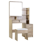 Artiss Dressing Table Stool Set 4 Drawers Oak - Furniture > Bedroom