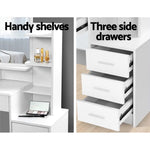 Artiss Dressing Table Stool Set 4 Drawers White - Furniture > Bedroom > Dressing Vanity & Dressing Tables