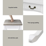 Artiss Dressing Table Stool Set Foldable Mirror White - Furniture > Bedroom