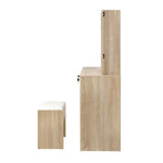 Artiss Dressing Table Stool Set Sliding Mirror Oak Diane - Furniture > Bedroom