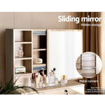 Artiss Dressing Table Stool Set Sliding Mirror Oak Diane - Furniture > Bedroom