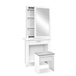 Artiss Dressing Table Stool Set Sliding Mirror White Demi - Furniture > Bedroom