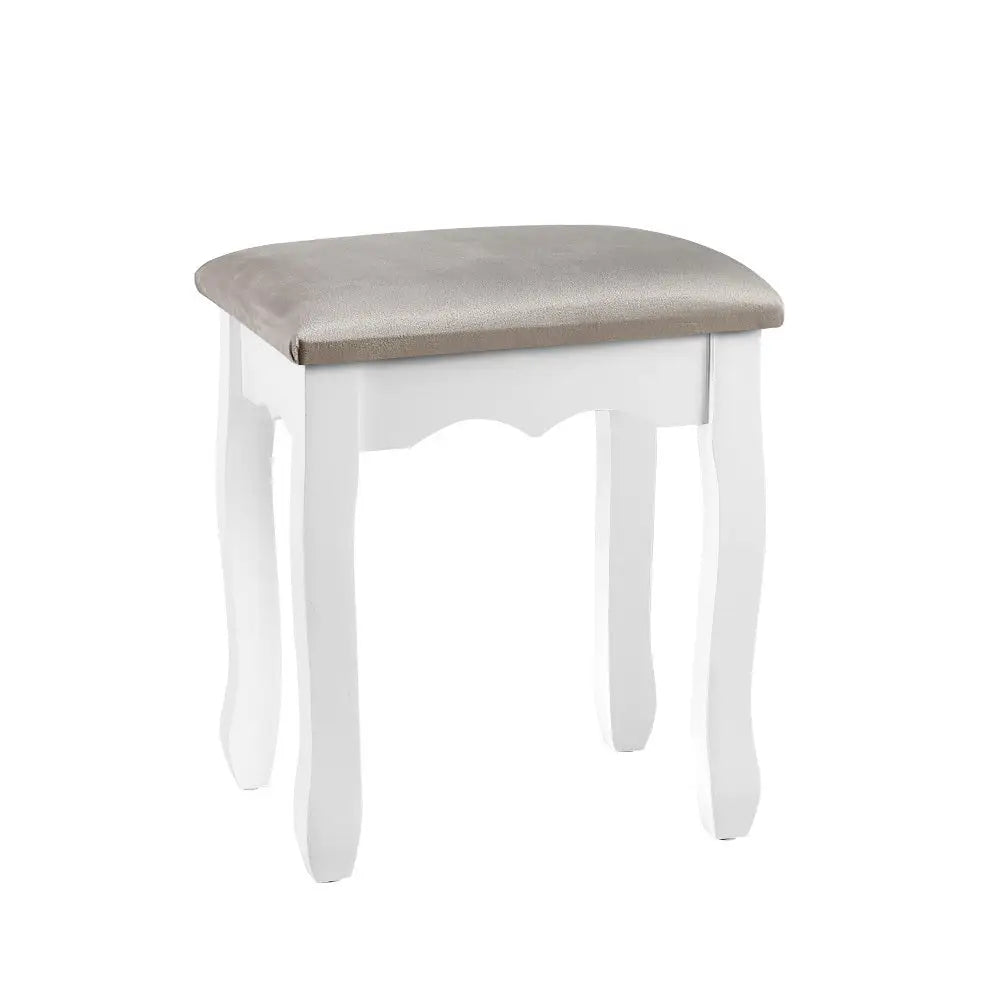 Artiss Dressing Table Stool Velvet Grey - Furniture > Living Room > Ottomans & Footstools