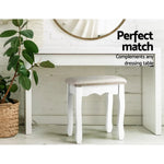 Artiss Dressing Table Stool Velvet Grey - Furniture > Living Room > Ottomans & Footstools