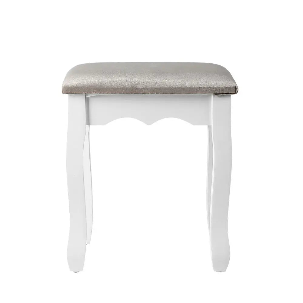 Artiss Dressing Table Stool Velvet Grey - Furniture > Living Room > Ottomans & Footstools