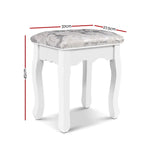 Artiss Dressing Table Stool Velvet White - Furniture > Bar Stools & Chairs