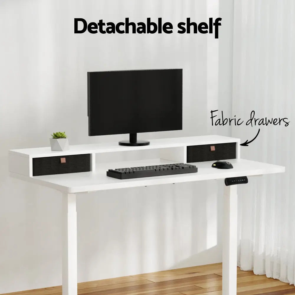 Artiss Electric Standing Desk Dual Motor Office Table With Shelf Drawer120CM - Furniture > Office > Office & Desk Chairs