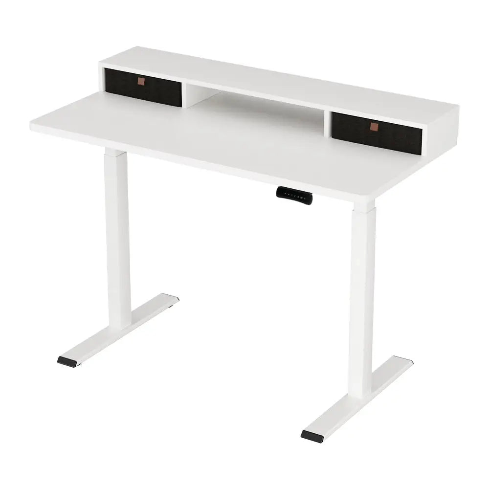 Artiss Electric Standing Desk Dual Motor Office Table With Shelf Drawer120CM - Furniture > Office > Office & Desk Chairs