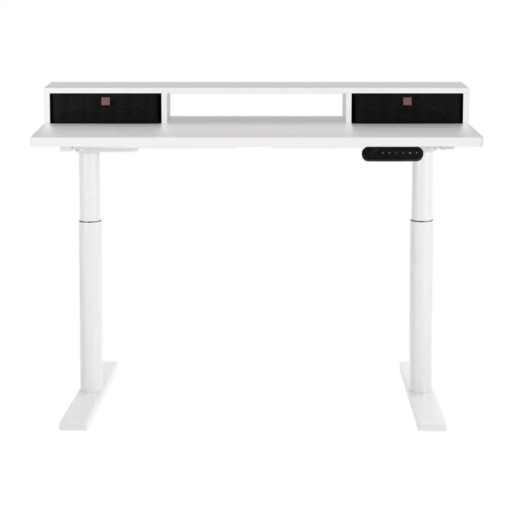 Artiss Electric Standing Desk with Storage Rack Shelf Drawers White 120CM - Furniture > Office > Office & Desk Chairs