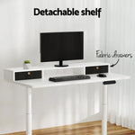 Artiss Electric Standing Desk with Storage Rack Shelf Drawers White 120CM - Furniture > Office > Office & Desk Chairs