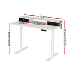Artiss Electric Standing Desk with Storage Rack Shelf Drawers White 120CM - Furniture > Office > Office & Desk Chairs