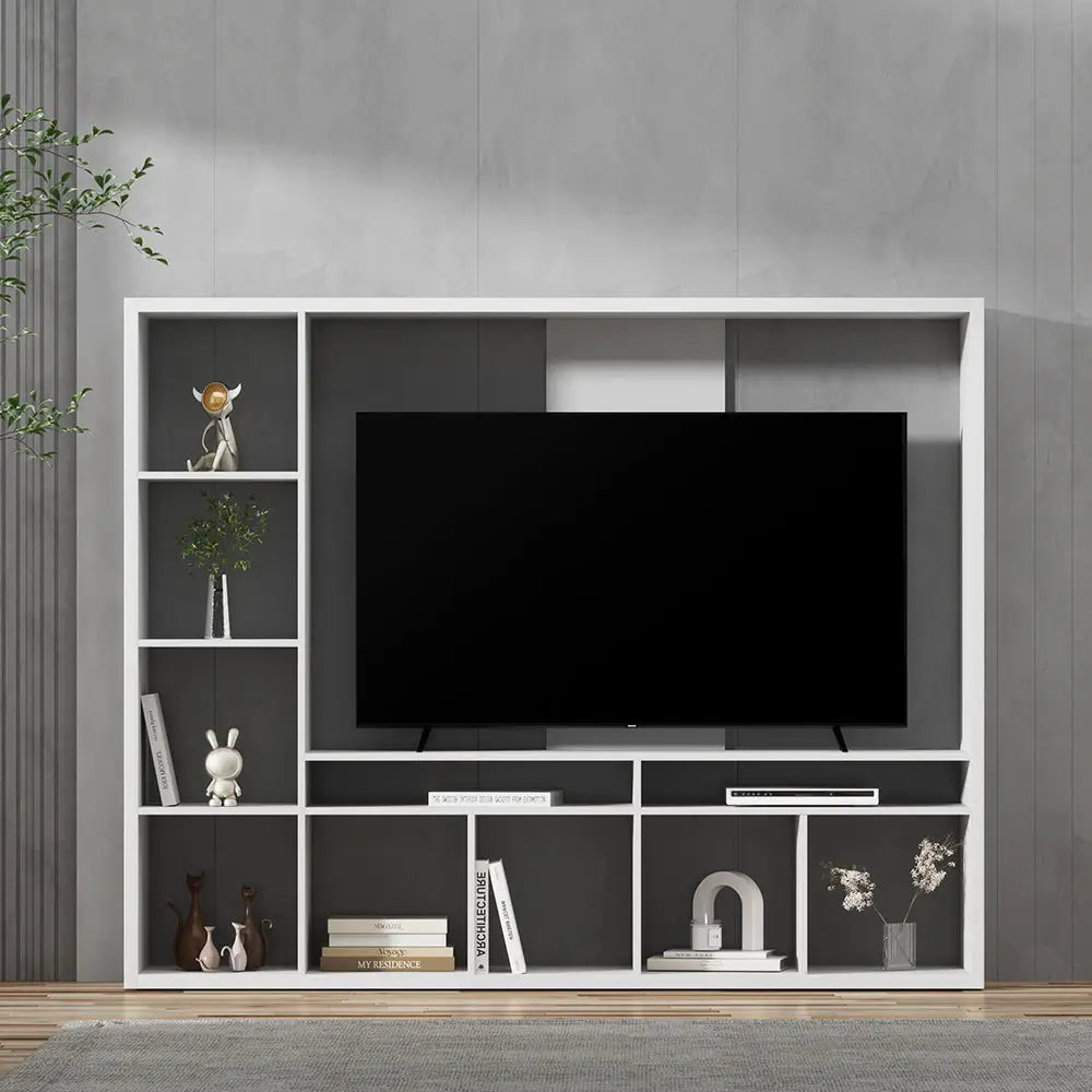 Artiss Entertainment Center Unit TV Stand TV Open Shelves 183CM White - Furniture > Living Room