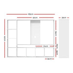 Artiss Entertainment Center Unit TV Stand TV Open Shelves 183CM White - Furniture > Living Room