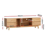 Artiss Entertainment Unit Stand TV Storage Drawer Shelf 180cm Wooden - Furniture > Living Room