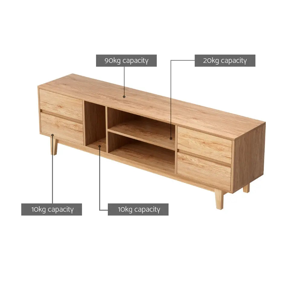 Artiss Entertainment Unit Stand TV Storage Drawer Shelf 180cm Wooden - Furniture > Living Room