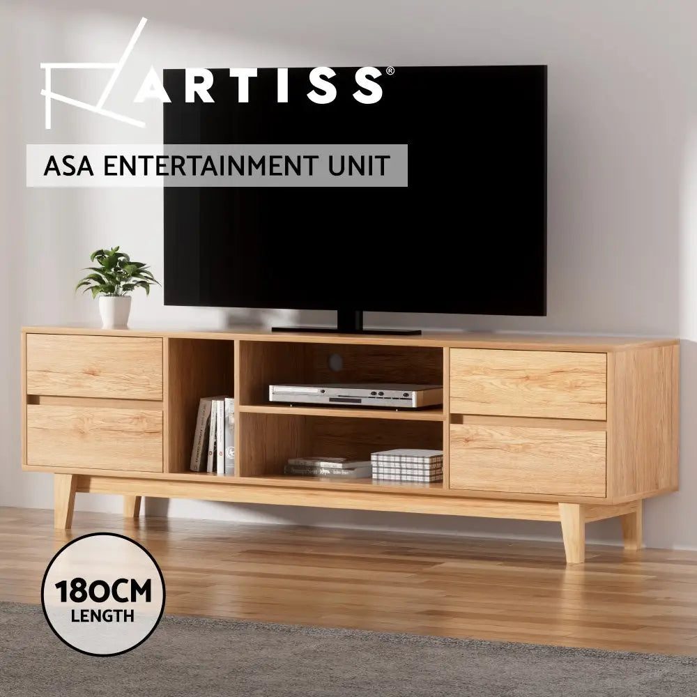 Artiss Entertainment Unit Stand TV Storage Drawer Shelf 180cm Wooden - Furniture > Living Room