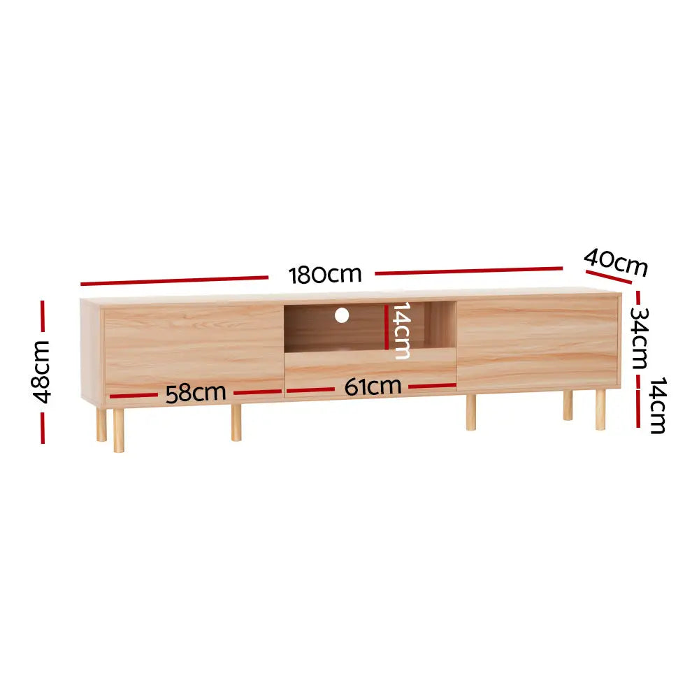 Artiss Entertainment Unit Stand TV Storage Drawers Display Shelf 180CM - Furniture > Living Room
