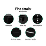 Artiss Entertainment Unit TV 140cm Black Jim - Furniture > Living Room