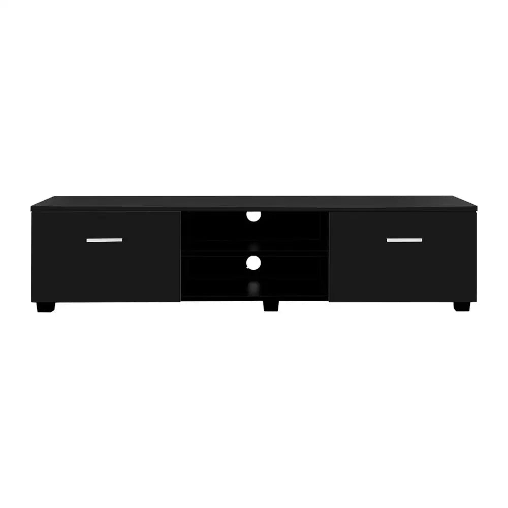 Artiss Entertainment Unit TV 140cm Black Jim - Furniture > Living Room