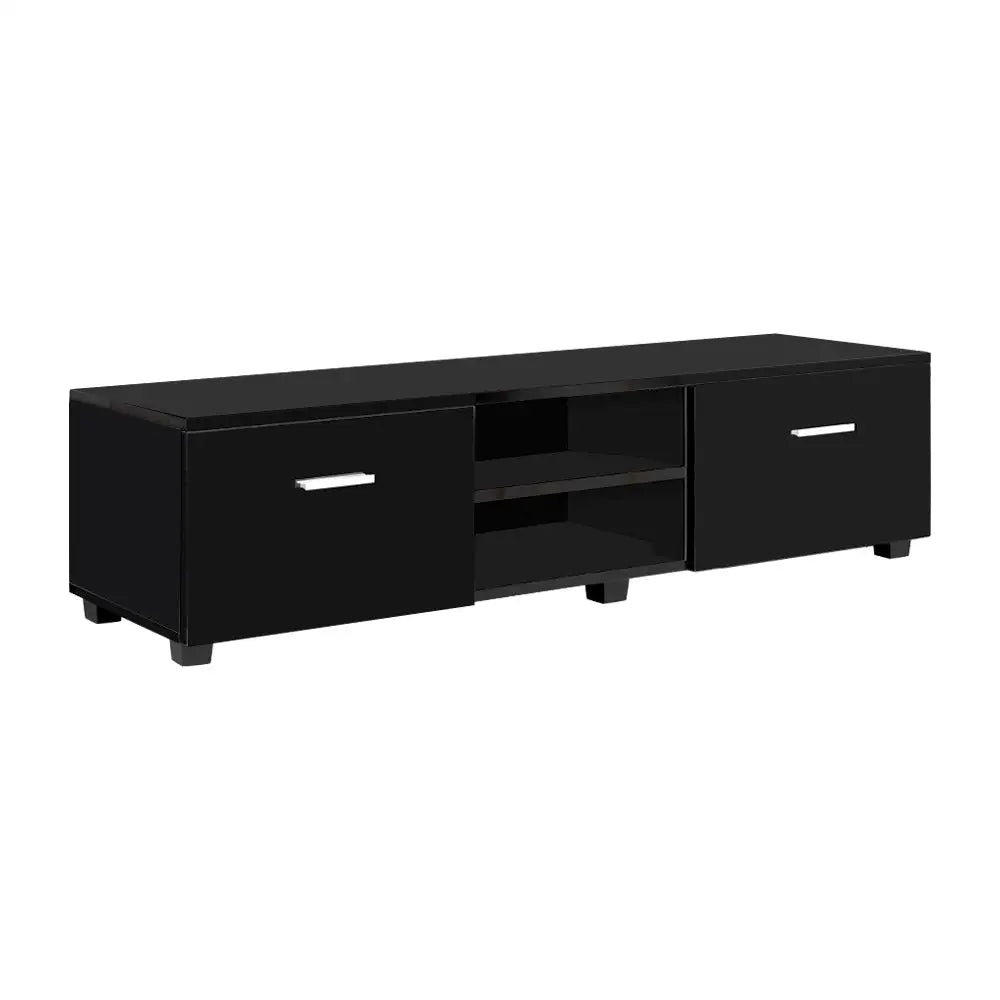 Artiss Entertainment Unit TV 140cm Black Jim - Furniture > Living Room