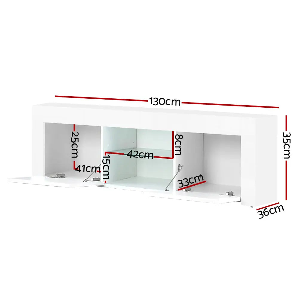 Artiss Entertainment Unit TV Cabinet 130cm White Ivan - Furniture > Living Room > TV Units