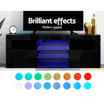 Artiss Entertainment Unit TV Cabinet LED 160cm Black Bobi - Furniture > Living Room > TV Units