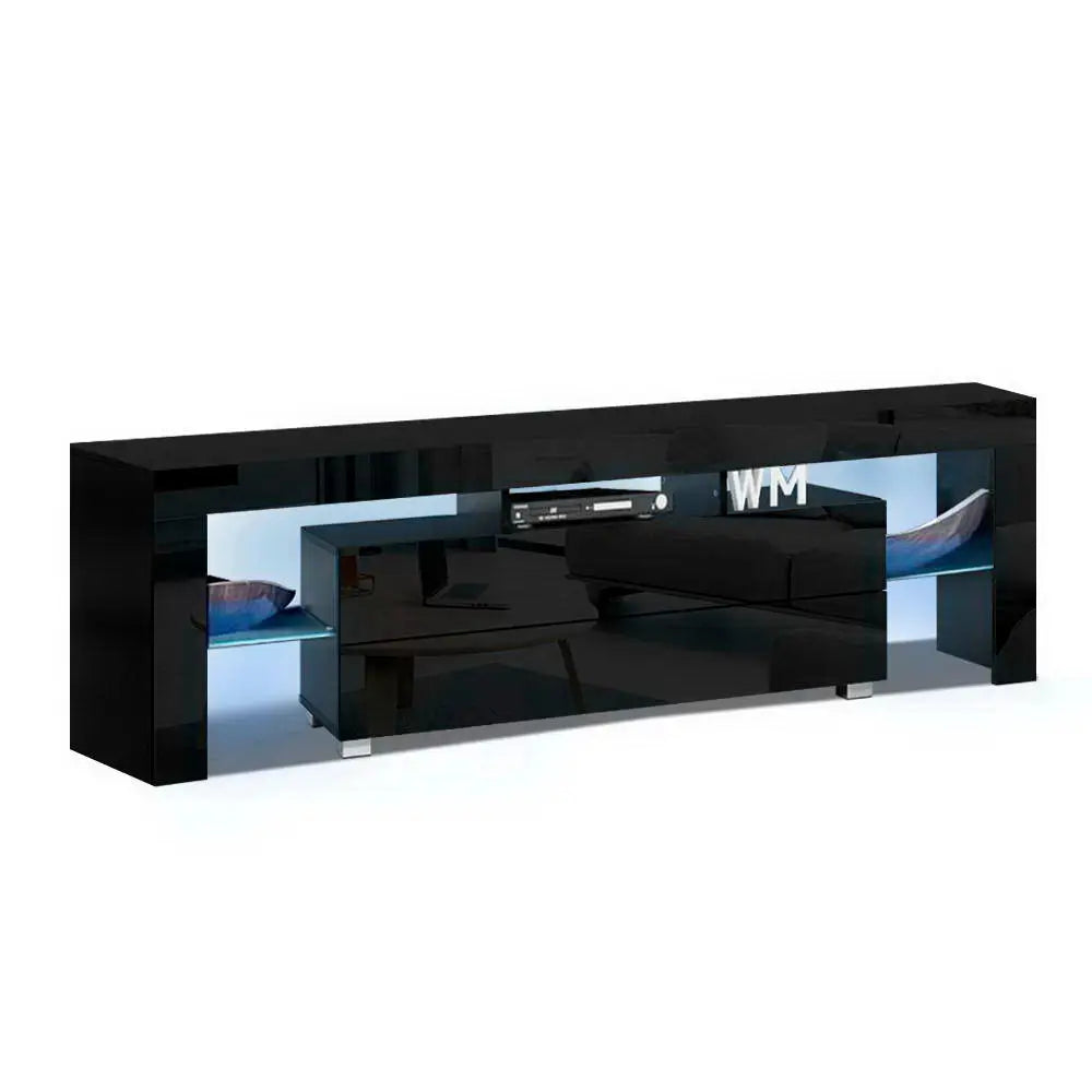 Artiss Entertainment Unit TV Cabinet LED 160cm Black Elo - Furniture > Living Room > TV Units