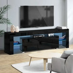 Artiss Entertainment Unit TV Cabinet LED 160cm Black Elo - Furniture > Living Room > TV Units