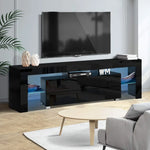 Artiss Entertainment Unit TV Cabinet LED 160cm Black Elo - Furniture > Living Room > TV Units