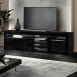 Artiss Entertainment Unit TV Cabinet LED 180cm Black Bobi - Furniture > Living Room > TV Units