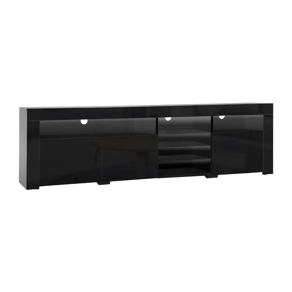 Artiss Entertainment Unit TV Cabinet LED 180cm Black Bobi - Furniture > Living Room > TV Units
