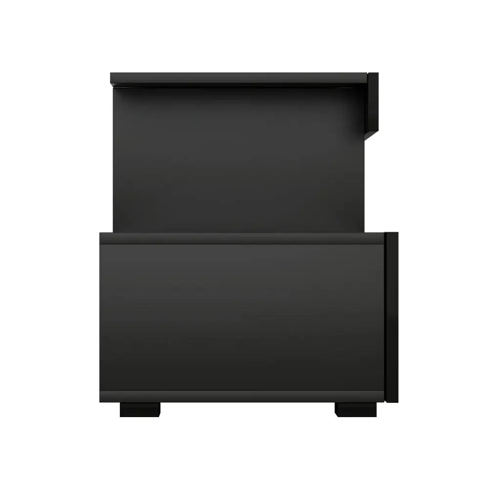 Artiss Entertainment Unit TV Cabinet LED 215cm Black Caya - Furniture > Living Room > TV Units
