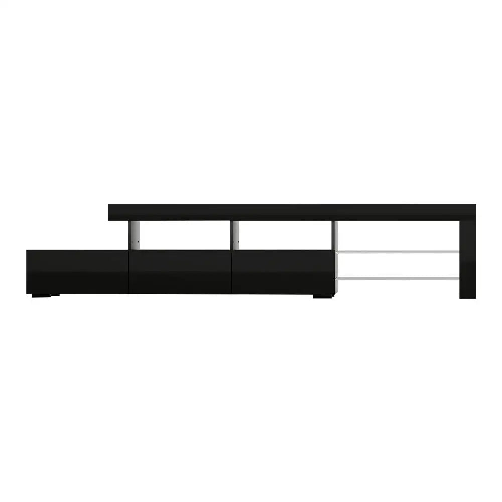 Artiss Entertainment Unit TV Cabinet LED 215cm Black Caya - Furniture > Living Room > TV Units