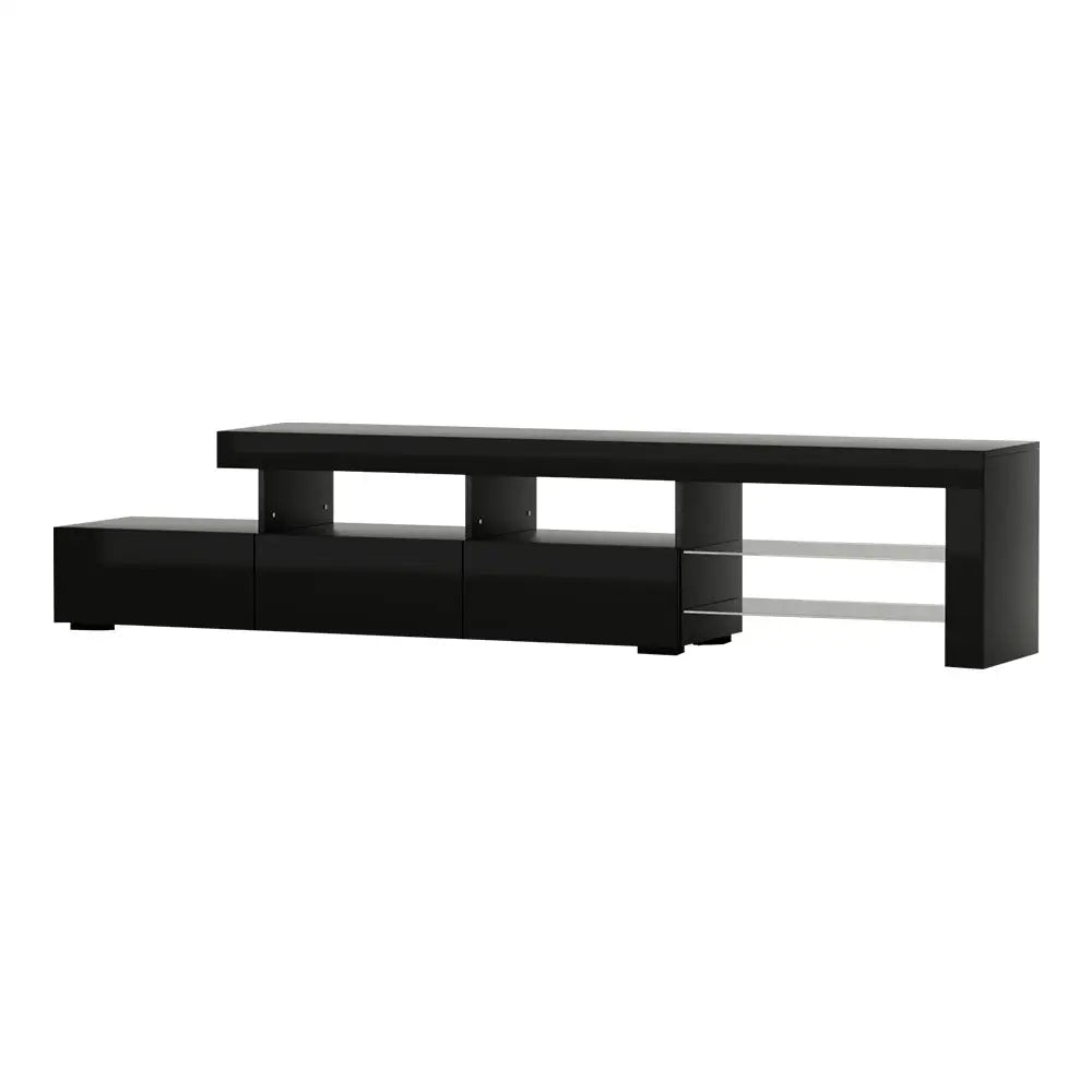 Artiss Entertainment Unit TV Cabinet LED 215cm Black Caya - Furniture > Living Room > TV Units