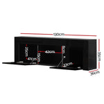 Artiss Entertainment Unit TV LED 130cm Black Angus - Furniture > Living Room