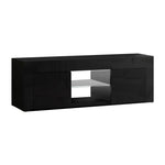 Artiss Entertainment Unit TV LED 130cm Black Angus - Furniture > Living Room