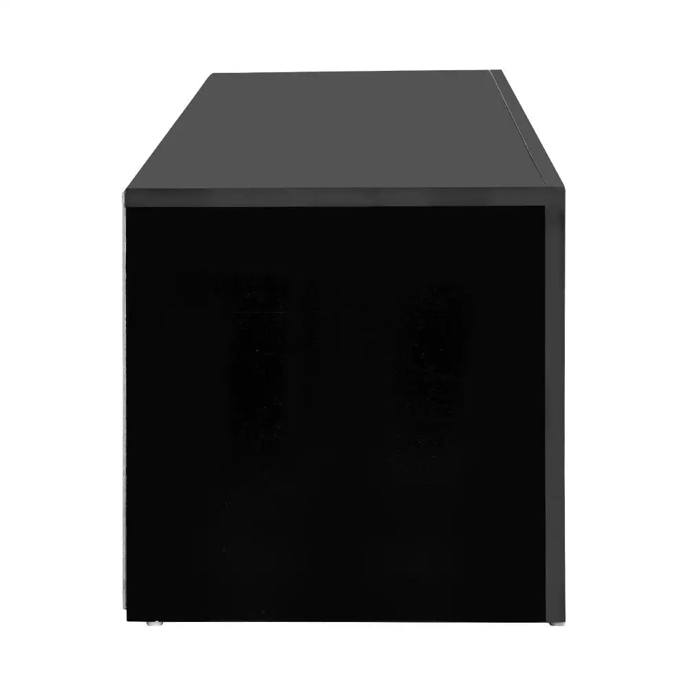 Artiss Entertainment Unit TV LED 130cm Black Angus - Furniture > Living Room