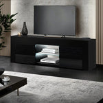 Artiss Entertainment Unit TV LED 130cm Black Angus - Furniture > Living Room