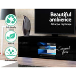 Artiss Entertainment Unit TV LED 130cm Black Angus - Furniture > Living Room