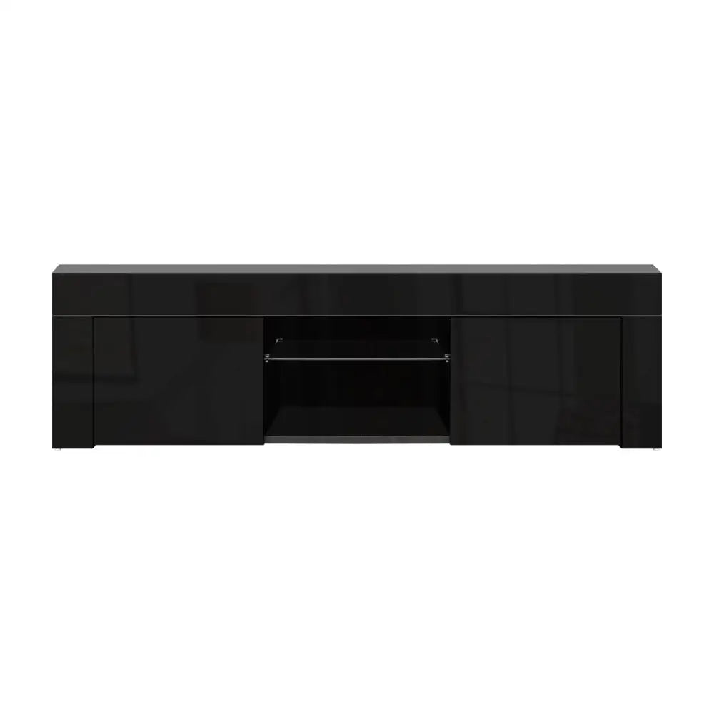 Artiss Entertainment Unit TV LED 130cm Black Angus - Furniture > Living Room