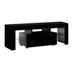 Artiss Entertainment Unit TV LED 130cm Black Elo - Furniture > Living Room
