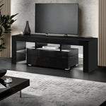 Artiss Entertainment Unit TV LED 130cm Black Elo - Furniture > Living Room