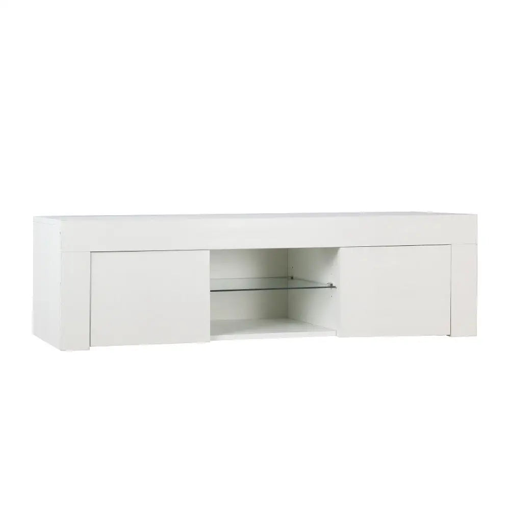 Artiss Entertainment Unit TV LED 130cm White Angus - Furniture > Living Room