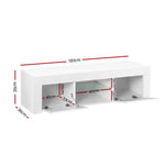 Artiss Entertainment Unit TV LED 130cm White Angus - Furniture > Living Room
