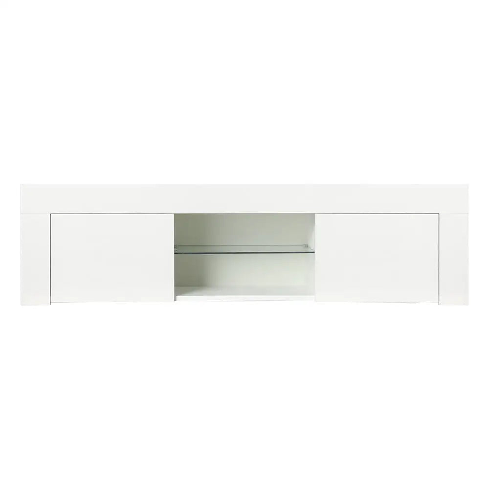 Artiss Entertainment Unit TV LED 130cm White Angus - Furniture > Living Room